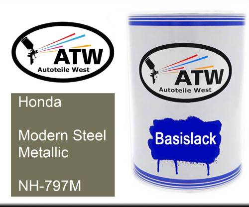 Honda, Modern Steel Metallic, NH-797M: 500ml Lackdose, von ATW Autoteile West.